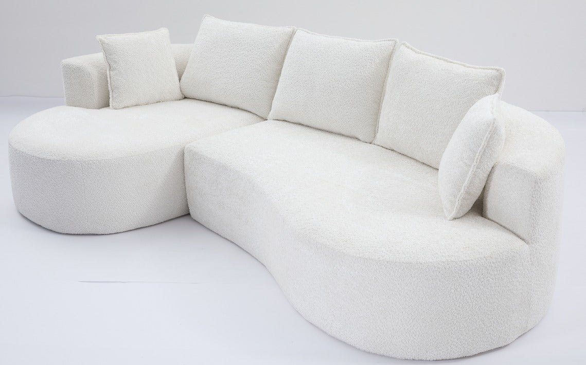 Curved Sectional Sofa (White)