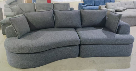 Curved Sectional Sofa (Grey)