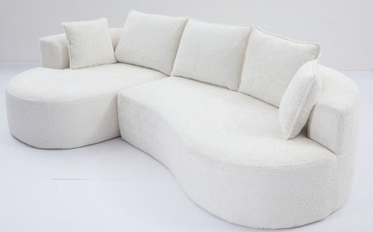 Curved Sectional Sofa (White)